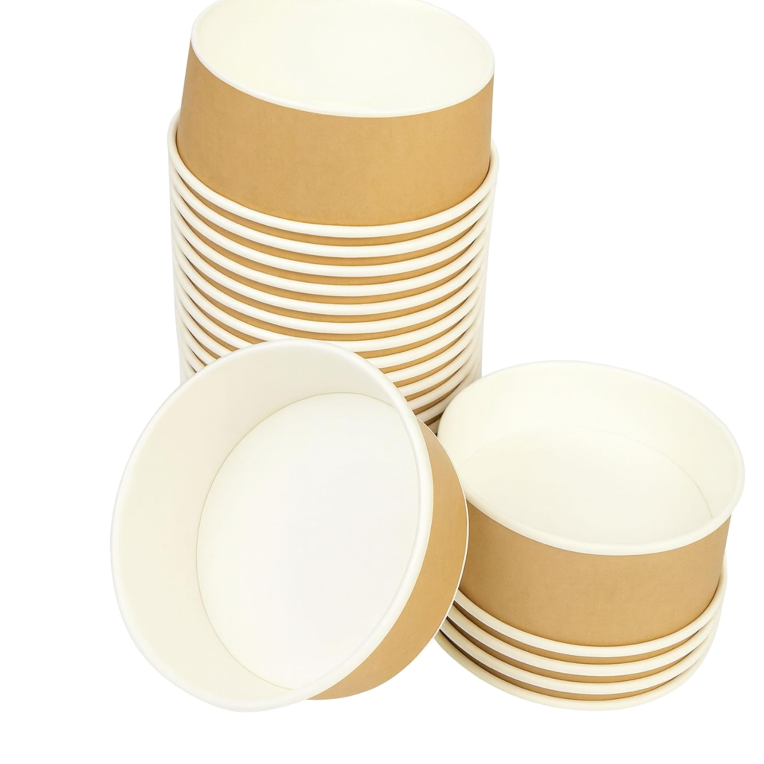 Bowl Poke 100 Pezzi con Coperchi 1L Cartoncino Kraft Alimentare Resistenti a Cibi Umidi e Unti