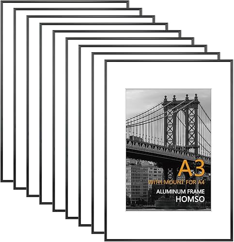 Vista 33 de Homso Marco de fotos de metal de 18 x 24 pulgadas, marco de fotos de aluminio de alta calidad de 18 x 24 pulgadas para pared, marco de fotos de Negro