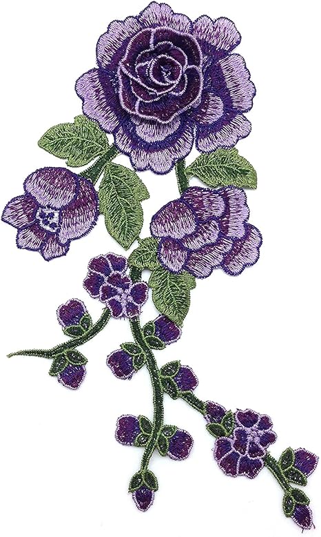 Amazon.com: PEPPERLONELY 1 PC 3D rosa púrpura hojas bordado coser en parche pegatinas  para ropa insignia de costura tela de suministros de aplicaciones, 11.8 x  5.3 in : Arte y Manualidades