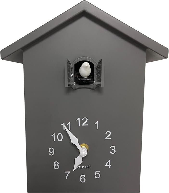 WALPLUS Vintage Kakukk Falióra Szürke Ingás Elemmel Működő Hangerő Szabályozható Kakukkszóval Nappali Iroda Dekoráció