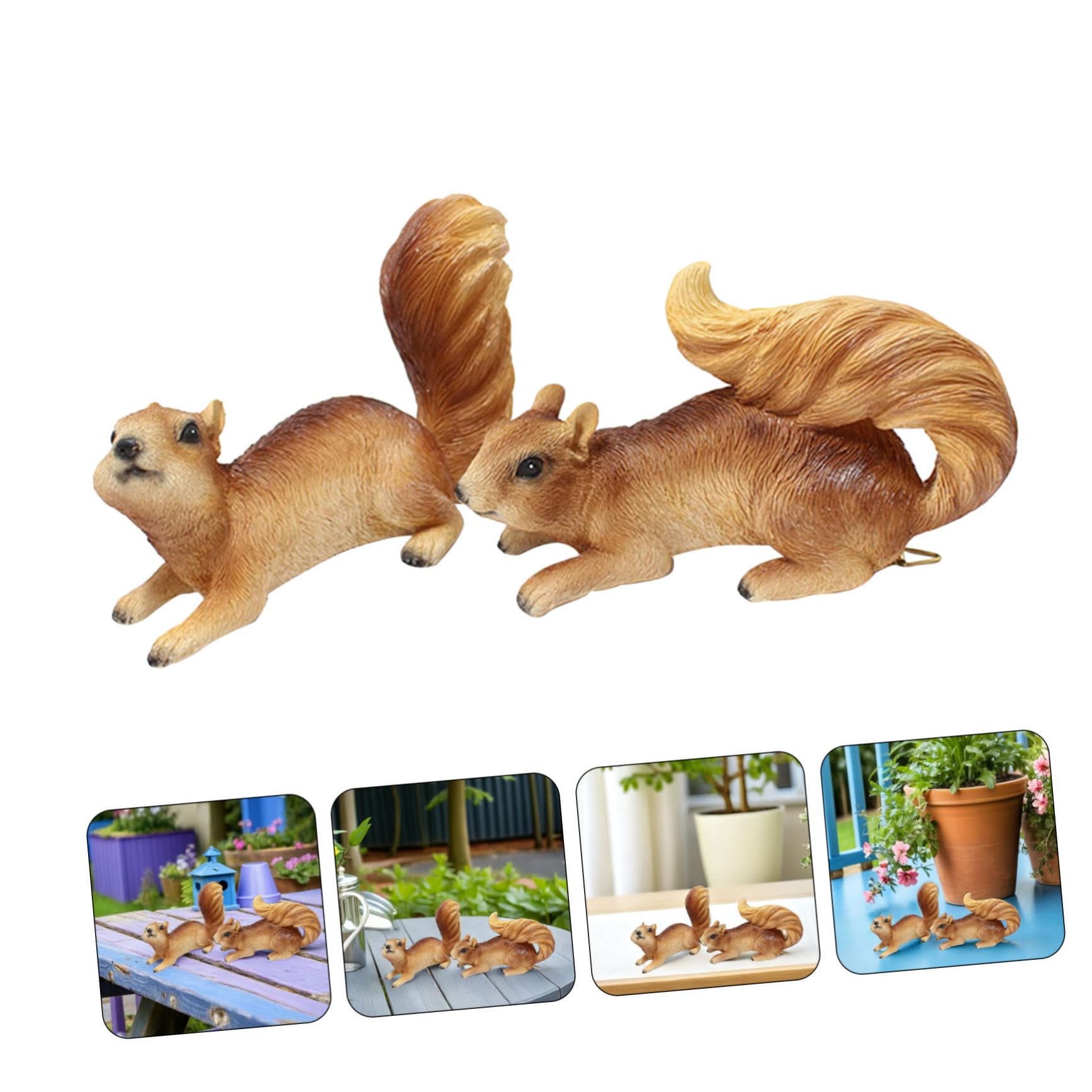 Toyvian 4 Szt Symulowana Dekoracja Wiewiórki Symulacja Dekoracji Wiewiórki Figurka Zabawna Wiewiórka Ozdoby Z Żywicy Dekoracje Zwierząt Do Ogrodu Figurka Z
