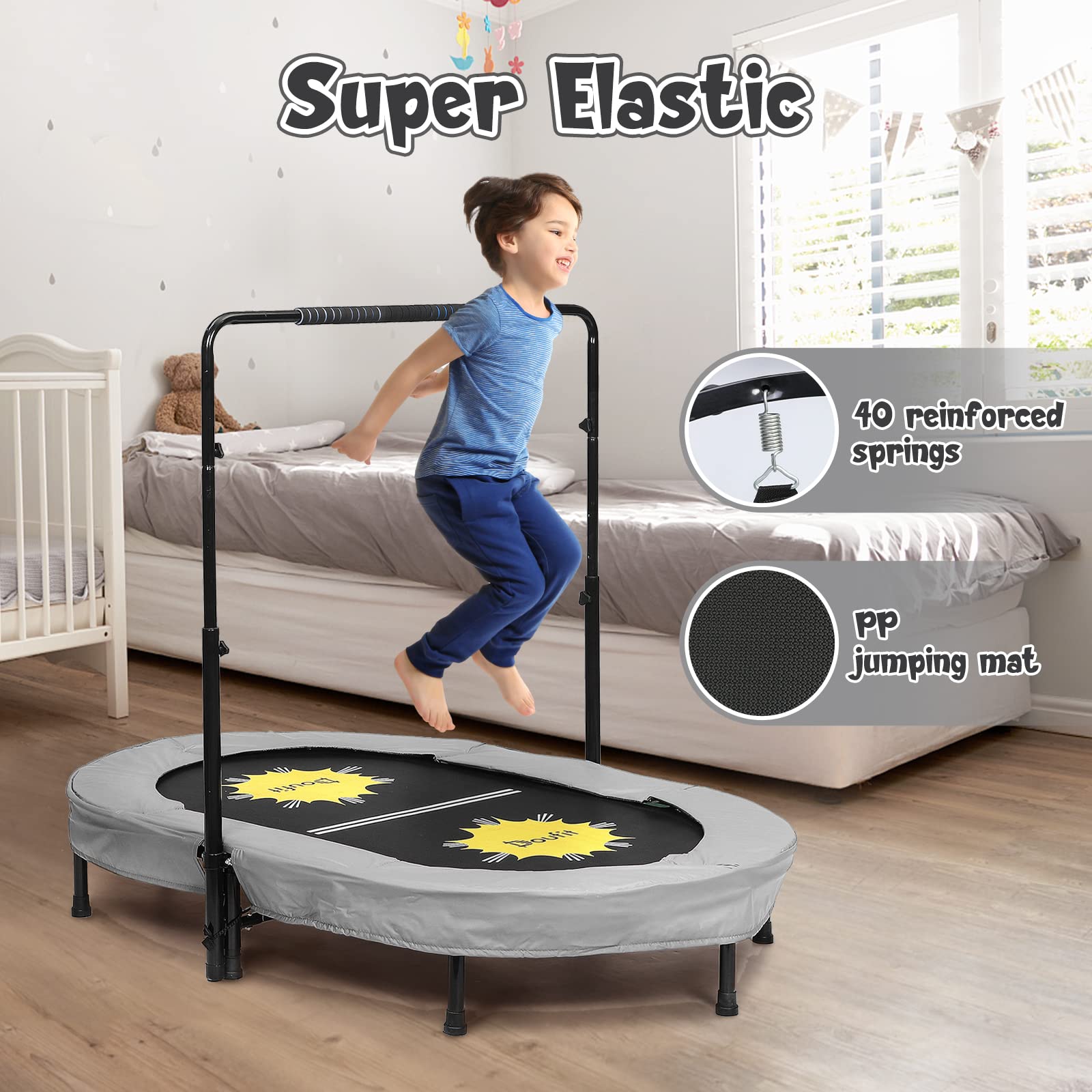 Amazon | 屋内用トランポリン 2人用 調節可能なハンドル付き Doufit