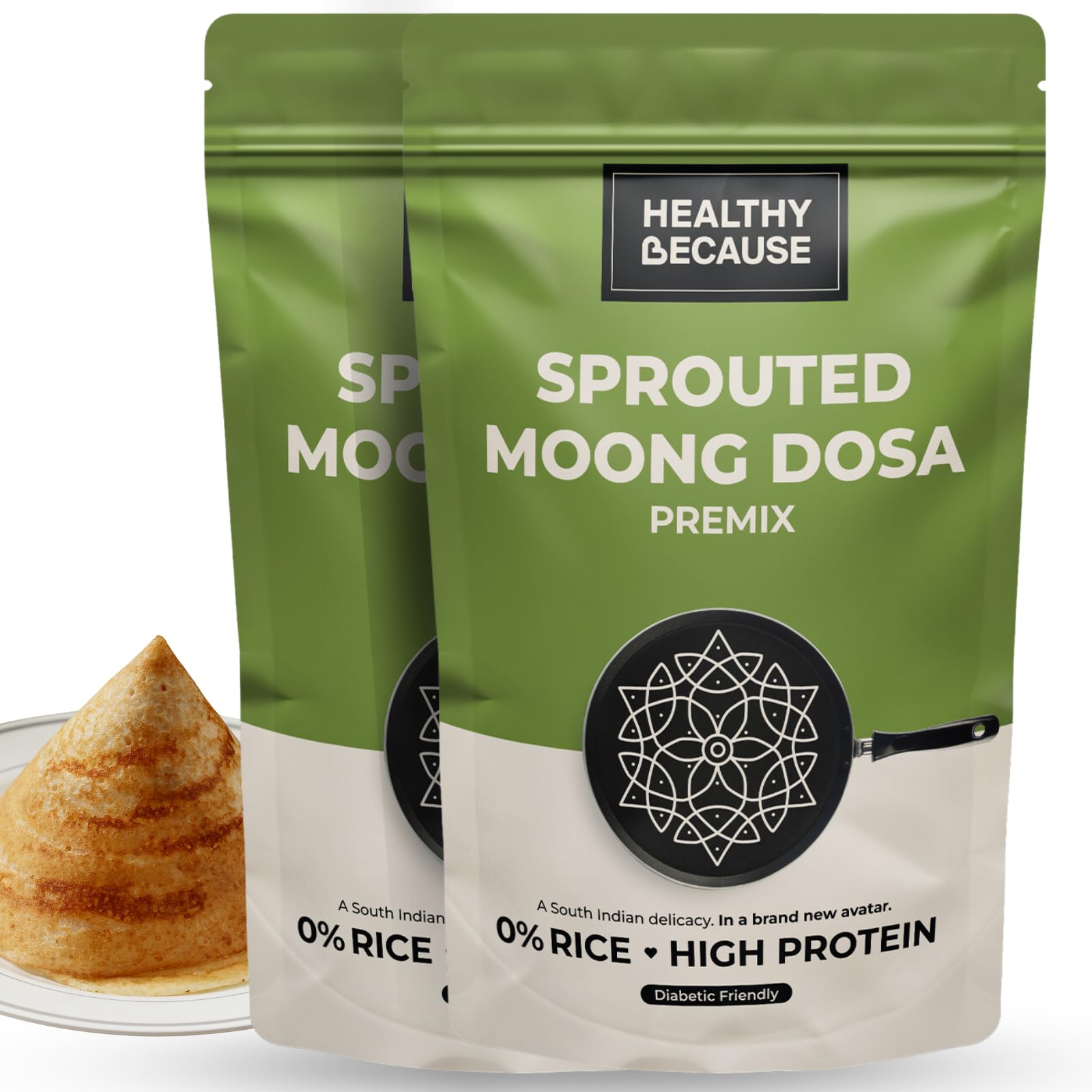Healthy Because Instant Sprouted Jowar Dosa Premix for Breakfast (200g) | High Protein, Vegan and Gluten Free | Nutrient-Packed Delight for Health-Conscious Foodies (Pack of 2) (B0CQYNQZV2) Amazon Price History, Amazon Price Tracker