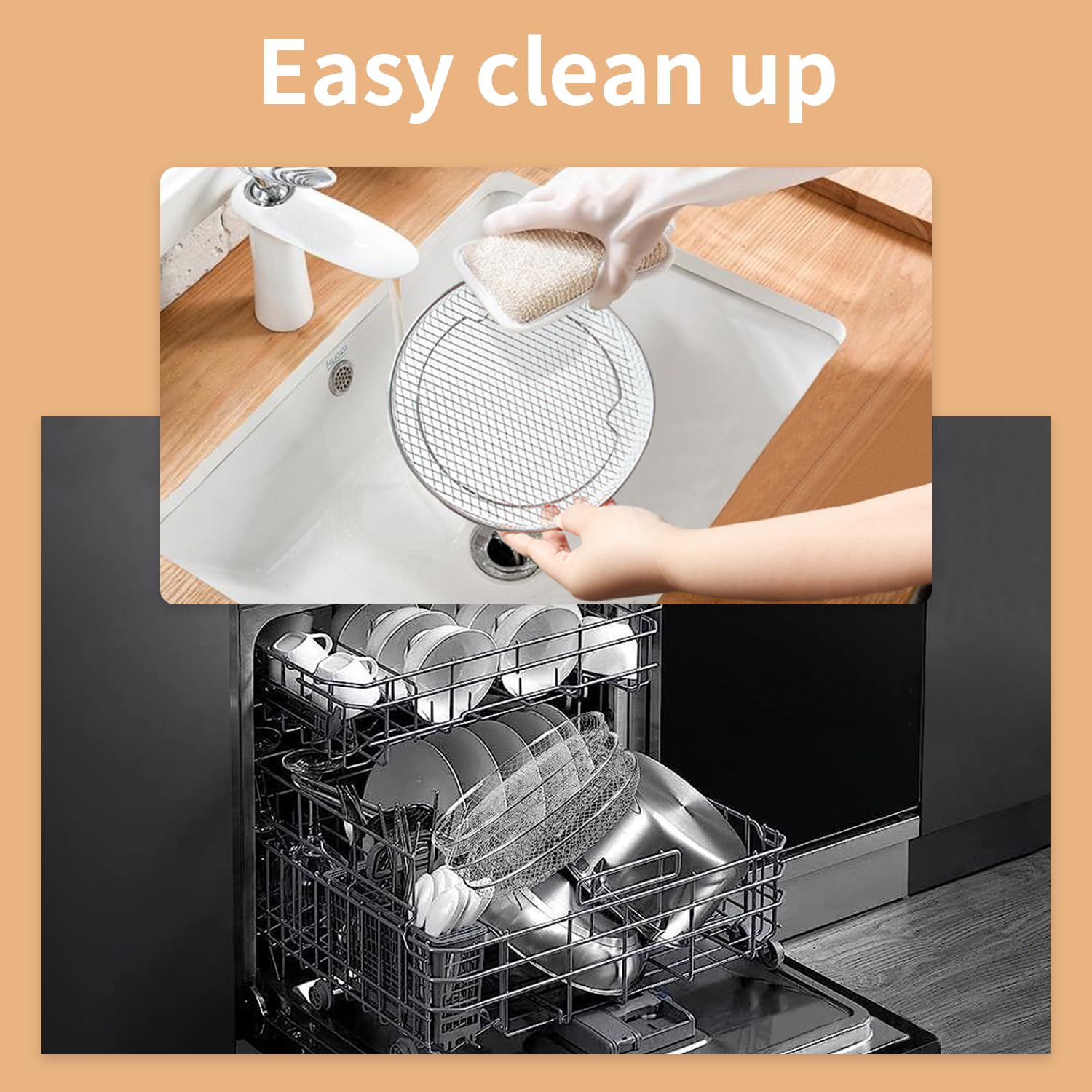 Estantes para freidora de aire de acero inoxidable, 11 piezas, accesorios universales para freidora de aire, estantes deshidratadores apilables de 3 capas con cepillo de aceite y abrazadera, bandeja 4