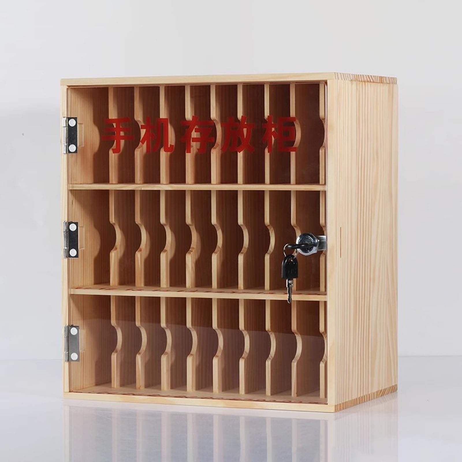 Boîte de verrouillage pour téléphone portable en bois massif avec 30 casiers