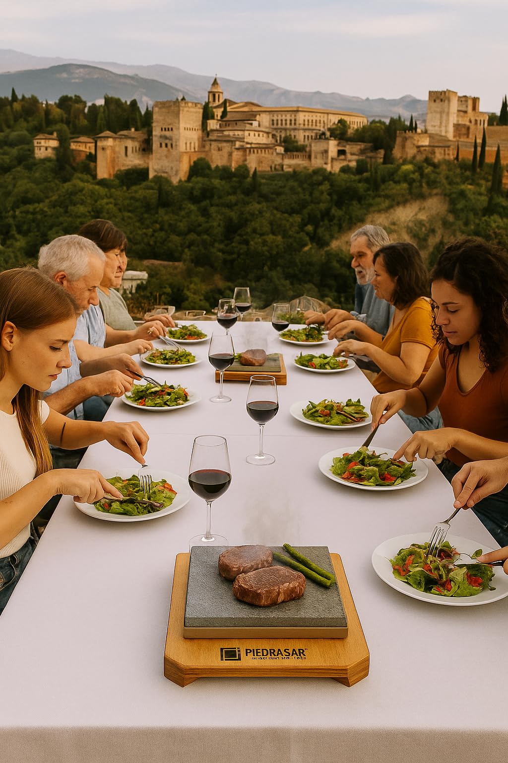 Pierre volcanique pour rôtir la viande- Promo 6 sets complets personnalisés PC- de 20 x 20 cm, convient pour four, barbecue, feu direct, vitro