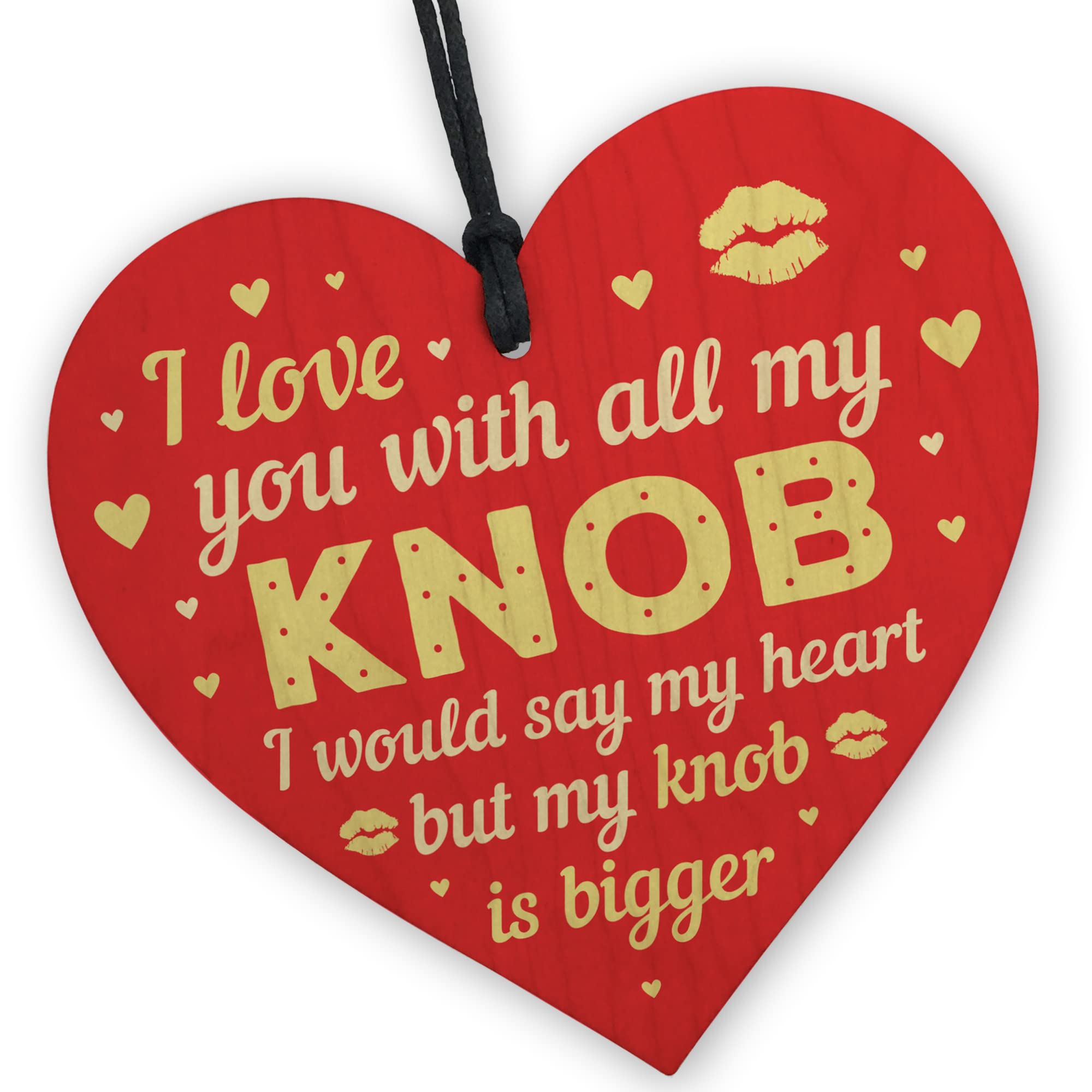 Red Ocean Funny Valentines Gifts Girlfriend Wife Wood Heart Anniversary For Her Joke Gift