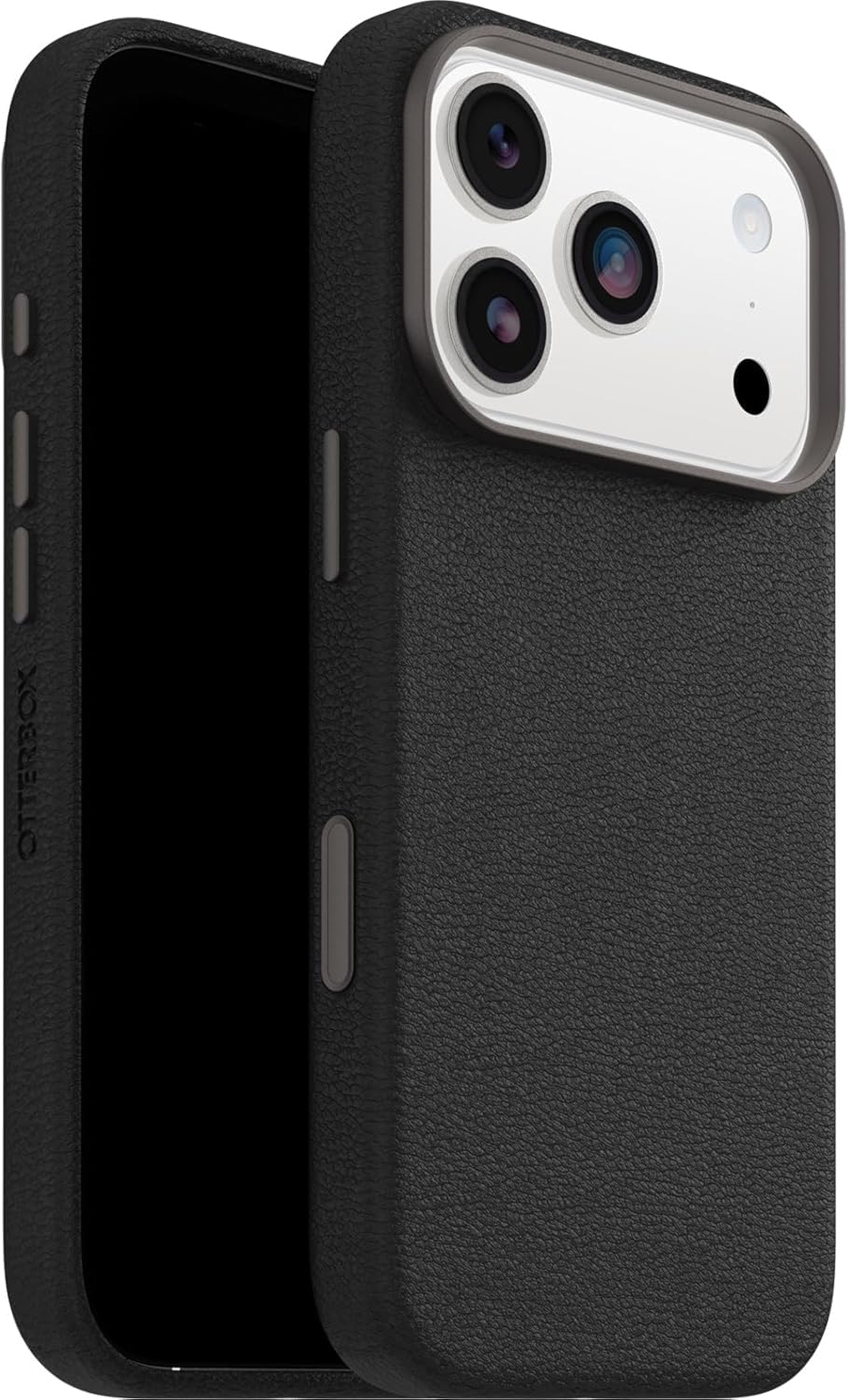 OtterBox Symmetry Series Cactus Leather MagSafe funda para iPhone 17 Pro, Testada 3x con estándares Militares anticaídas, Negro + OtterBox Glass Protector de Pantalla de Cristal Templado
