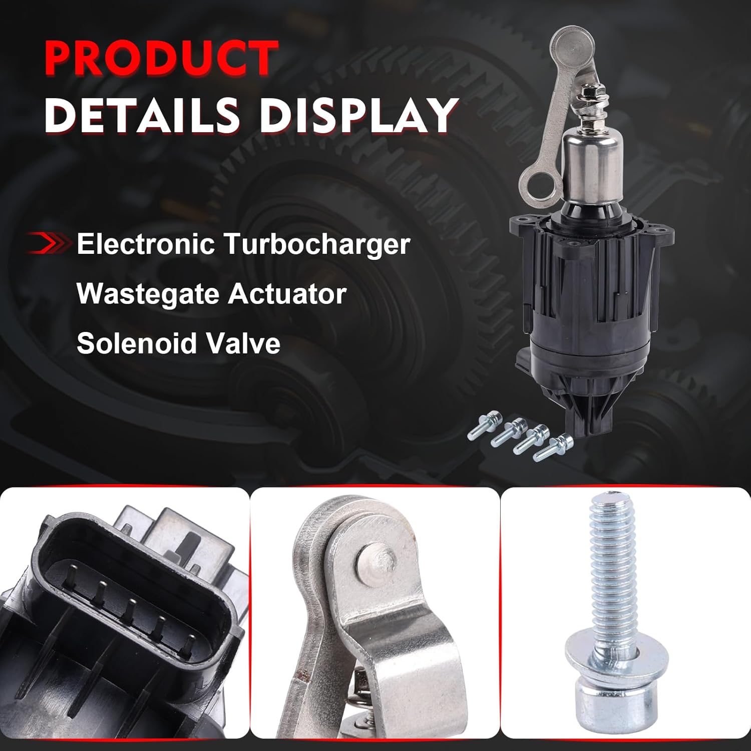 K6T52372 Electronic Turbocharger Wastegate Actuator Solenoid Valve for Civic, CR-V, 1.5L VTEC 2016-2019, OE# 18900-5AA-A01, 49373-07011 Turbo Boost Control Valve
