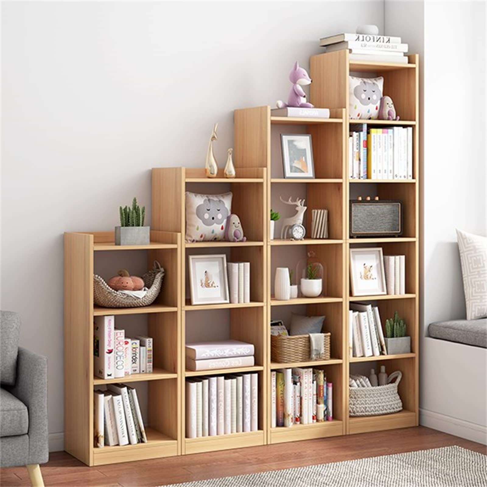 Amazon｜収納本棚 本棚の床の棚小さなリビングルーム収納ラックベッド