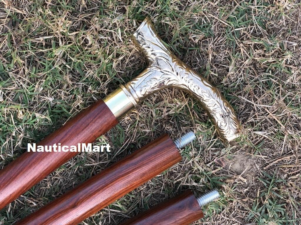 Walking Stick - Men Derby Canes and Wooden Walking Stick for Men and Women Solid Brass Handle -Affordable Gift! Item