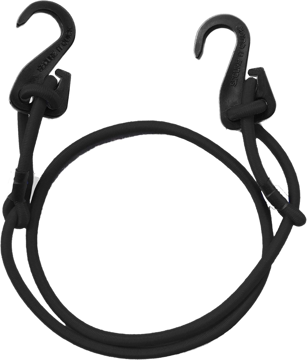 Secure IT Quick - Adjustable 5/16" Bungee Cords - 4 Pack - SIQCN316 Adjustable Hooks (36" Bungee Cords, Black)