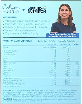 Applied Nutrition - Coleen Rooney - Hydration Powder - Coconut Water Infused - Best Electrolyte Drink Mix - Best Travel Hydration Sachets - Rapid Hydration Formula - (14 Sachets - 7g Each) (Citrus)