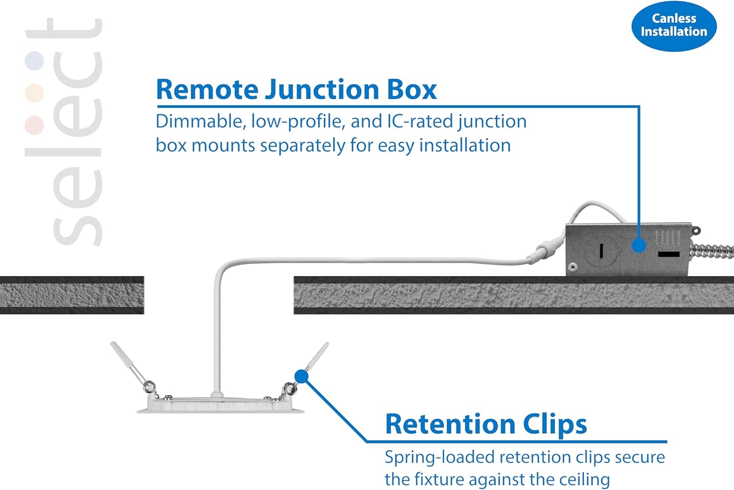 NICOR Lighting REL Selectable 4 in. Square Remodel LED Downlight Kit (24 Pack) (REL41120SSQWH-24PK), White