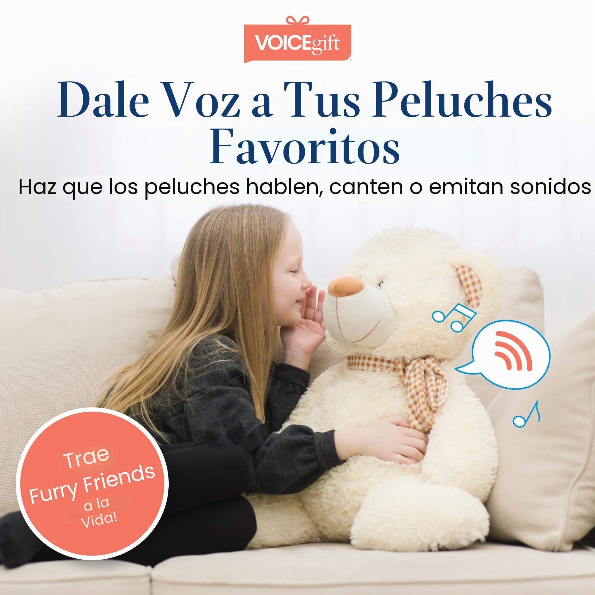 VoiceGift Grabadora de Voz multimensaje de 60 Segundos, graba Mensajes Personalizados para Peluche, Osito de Peluche, muñeca y Almohada, Paquete de 2 (edición estándar)