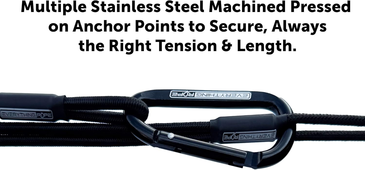 2 Pack Everything Rope Bungee Cord with Hooks Kit, These Adjustable Bungee Cords are The Last tie Downs Needed, No More Knots in Your Cargo Straps with This Shock Cord, Overland RV Camping Boat Truck