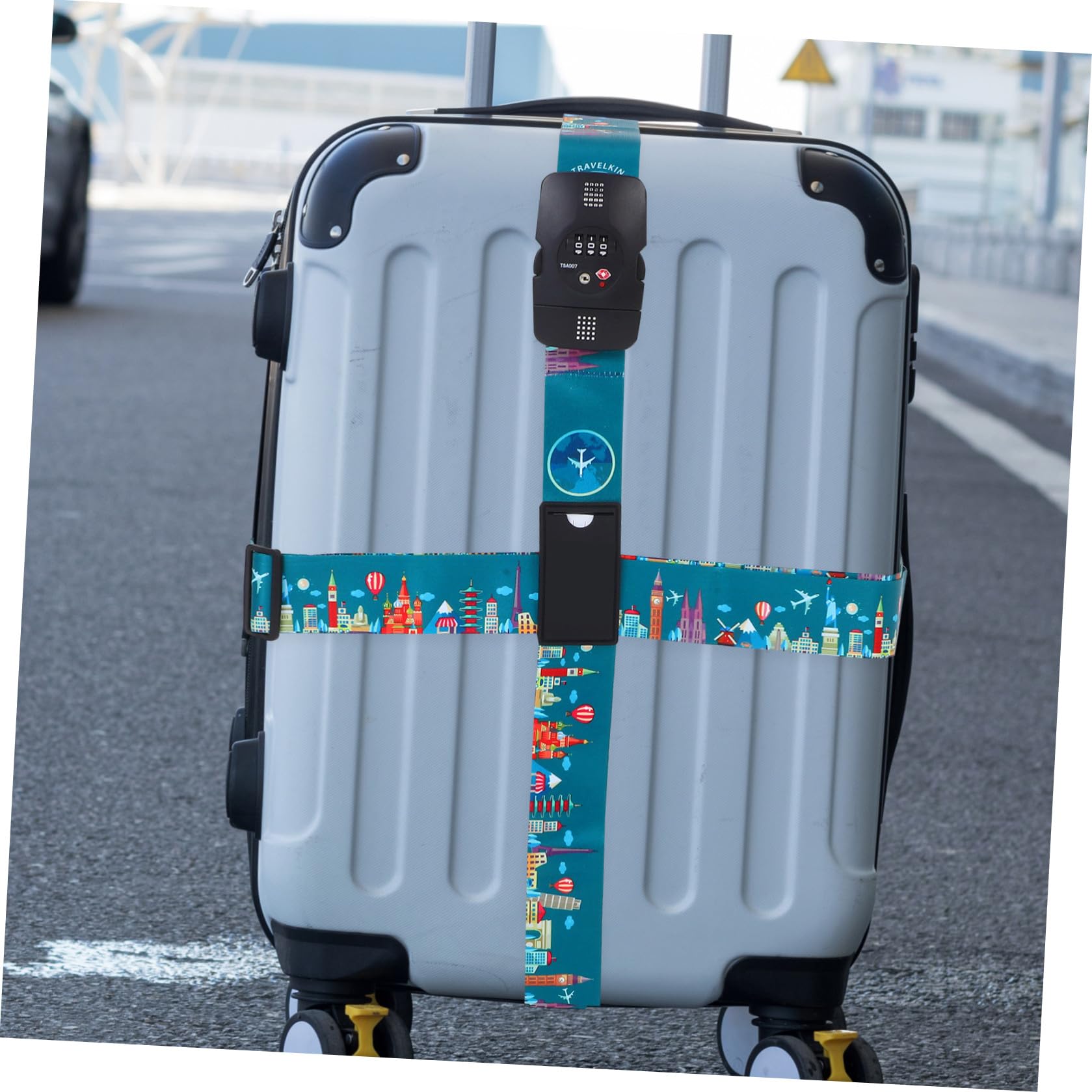 Uonlytech Gepäckband Mit Zahlenschloss Für Koffer, Sicherer Verschluss, Polyester, Kreuzgurt Für Reisegepäck Und Urlaub