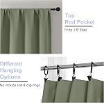 Simplebrand Ava Sage Green Blackout Curtains for Bedroom 160 Inch Length 2 Panels Set,Solid Thermal Insulated Energy Saving Rod Pocket Window Treatment Curtains Blackout