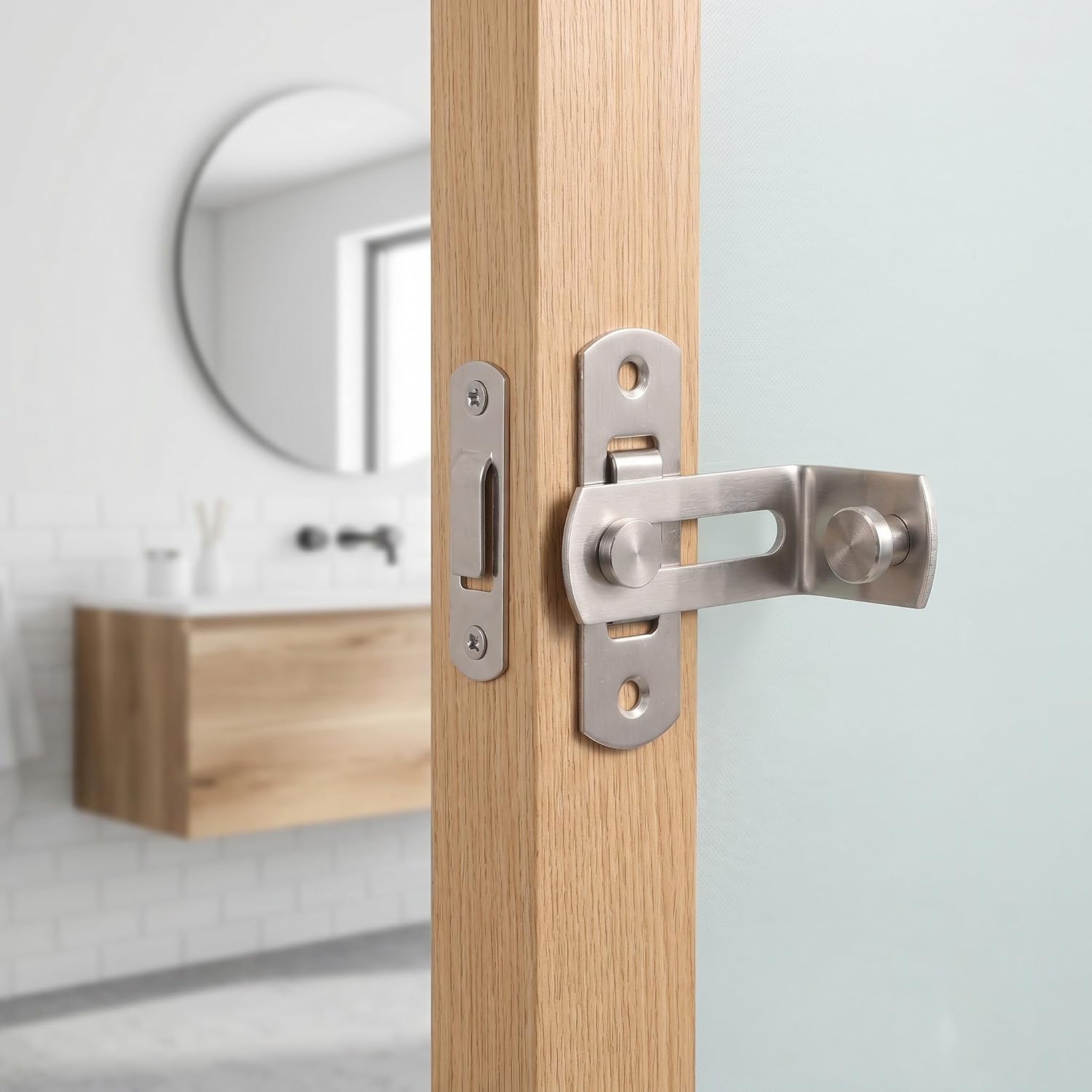 NOLITOY Stainless Steel Barn Door Lock Hasp Latch with Enhanced Security and Rust Resistance for Sliding Doors and Barns, Modern Rustic Farmhouse Style Hardware