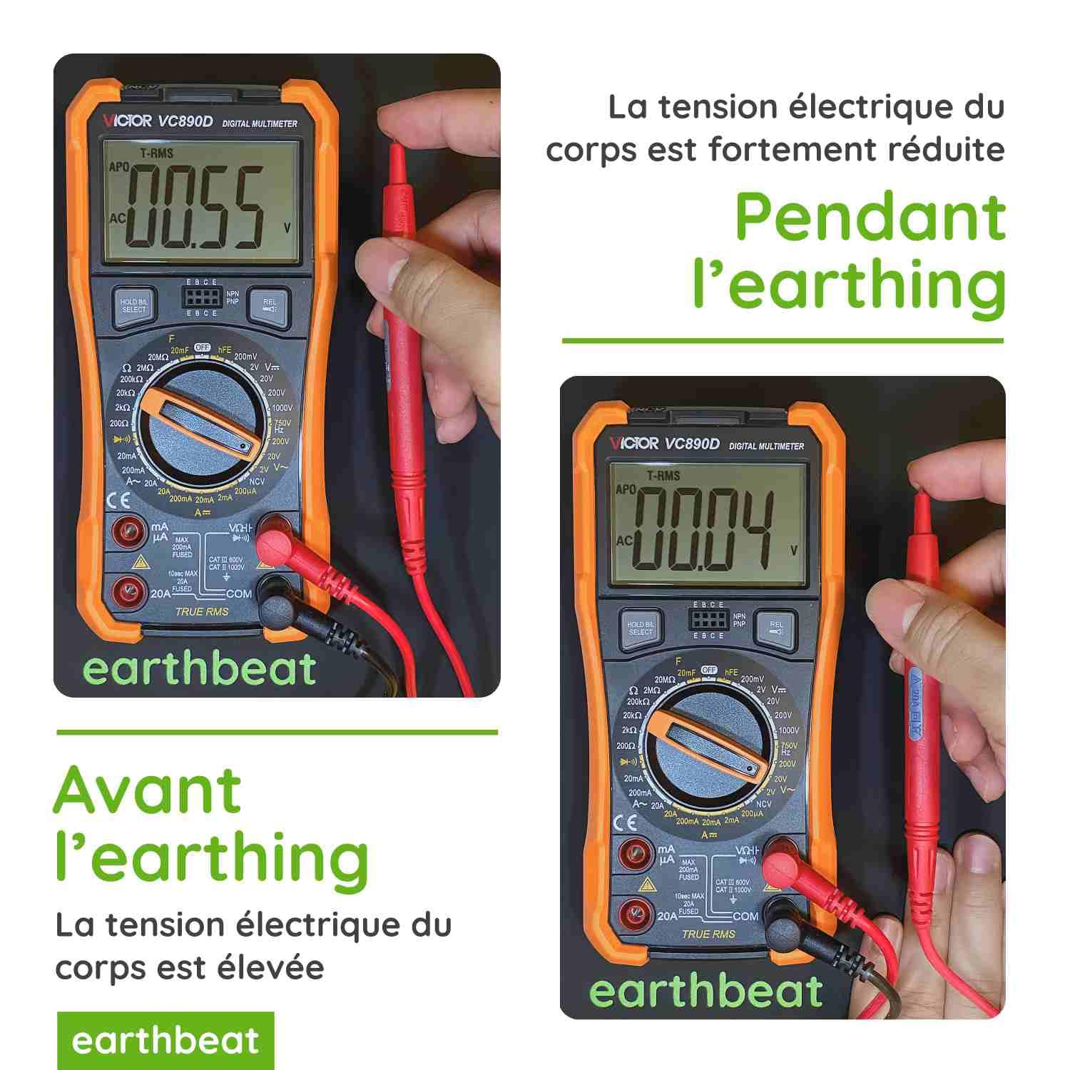earthbeat Classic Tapis d’Earthing. Adaptateur français inclus. Kit testeur de mise à la terre gratuit. Thérapie naturelle pour la qualité du sommeil et le bien-être. Cuir vegan conducteur. 33×60 cm