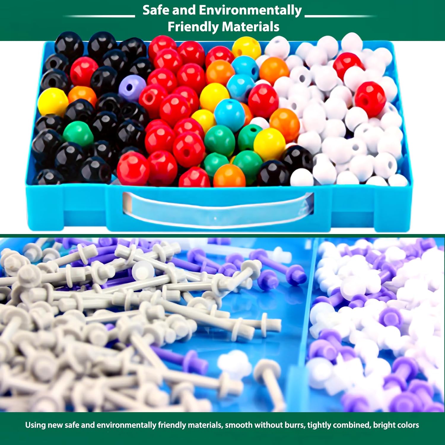 Chemistry Molecular Model Kit 452pc with C60,Educational Science Set Learning Chemistry Atoms,Bonds and Structures Teaching Aids School Supplies