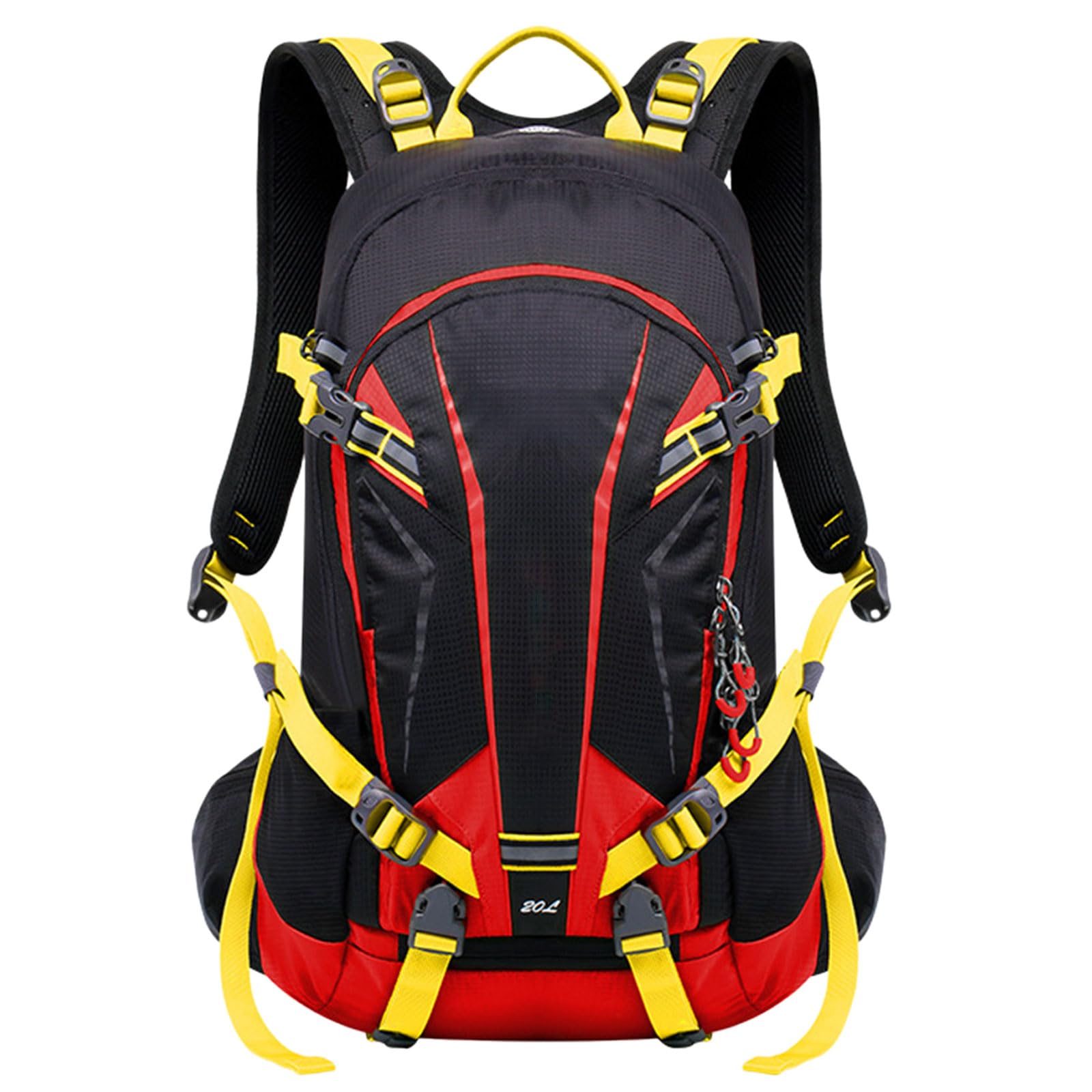 Grande capacità zaino sport palestra borsa doppia tracolla con tracolla regolabile palestra borsone zaino pieghevole viaggio, Nero Re, 28x16x47cm
