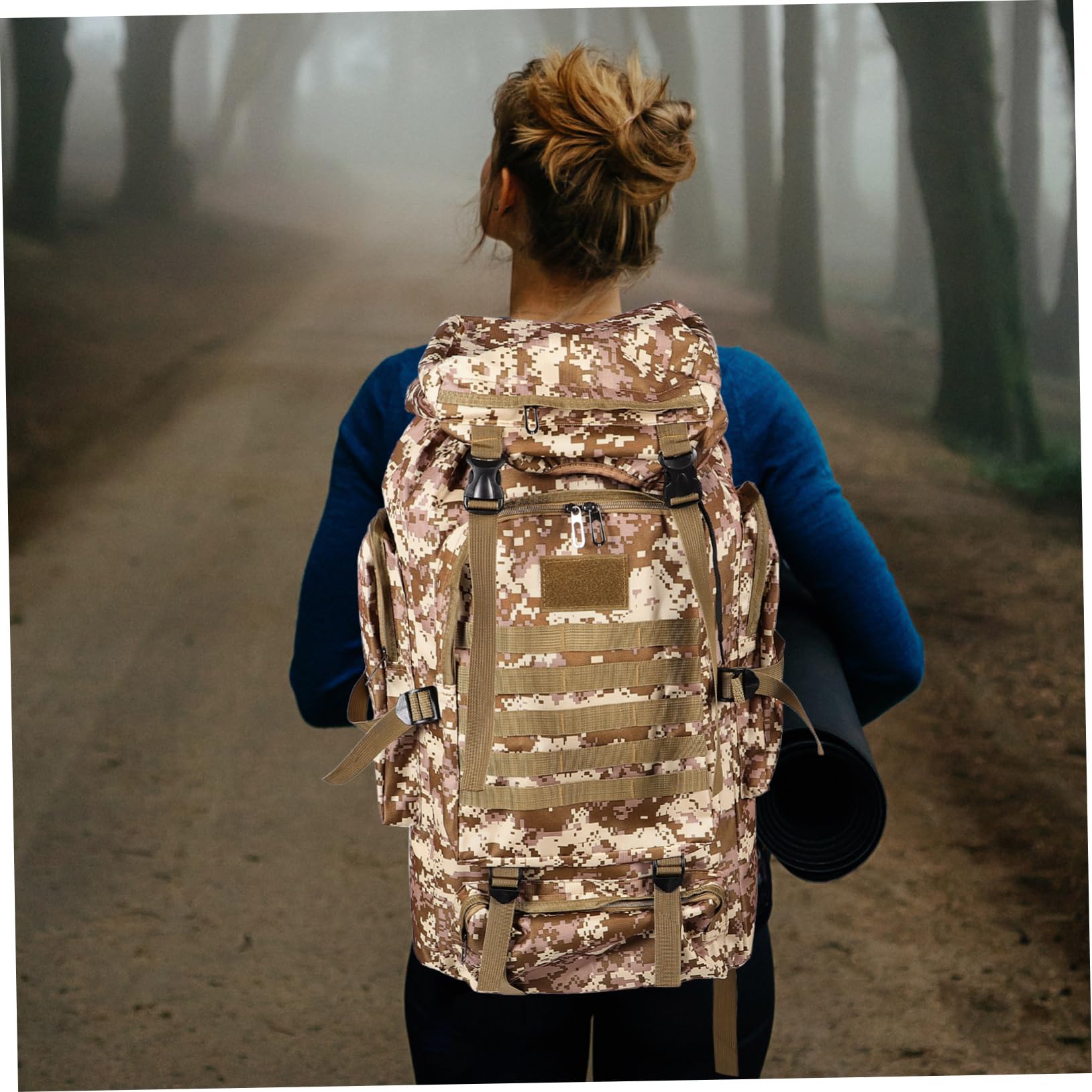 HANABASS Zaino da Trekking da Uomo Travel Backpack Waterproof Backpack Zaino da Trekking Leggero Resistente all'Acqua Zaino da Campeggio Portatile Borse da Trekking Panno Oxford Light Brown