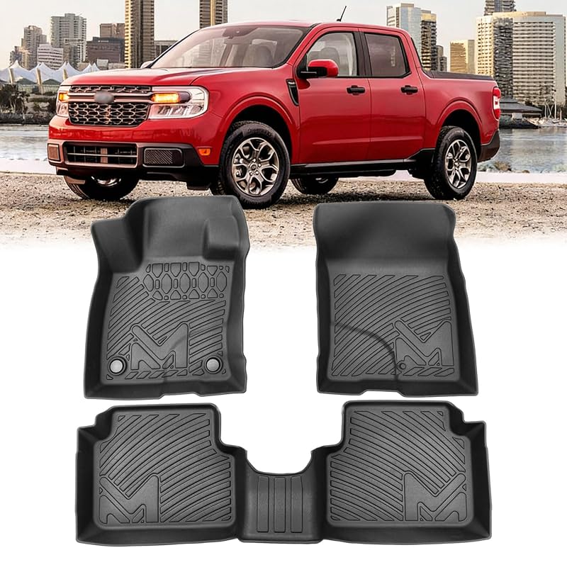 Tapetes automotivos de TPE sob medida pretos para Ford Maverick 2022–2026 e Bronco Sport 2021–2025, dianteiros e traseiros, 3 peças CMVT Auto