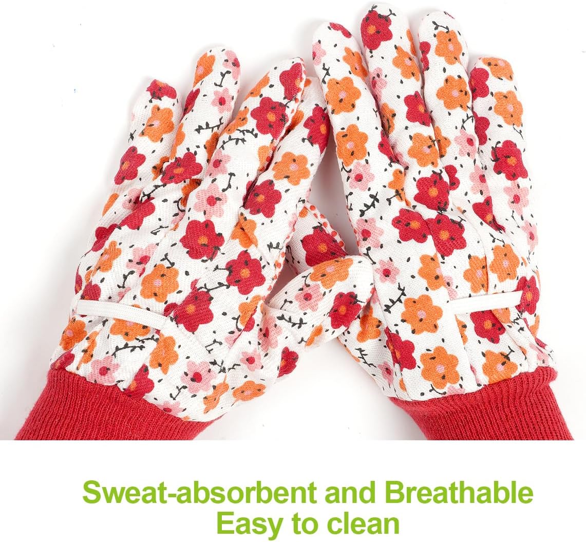 Ainiv Floral Gardening Gloves for Women/Ladies, Non-Slip Garden Work Gloves image 5