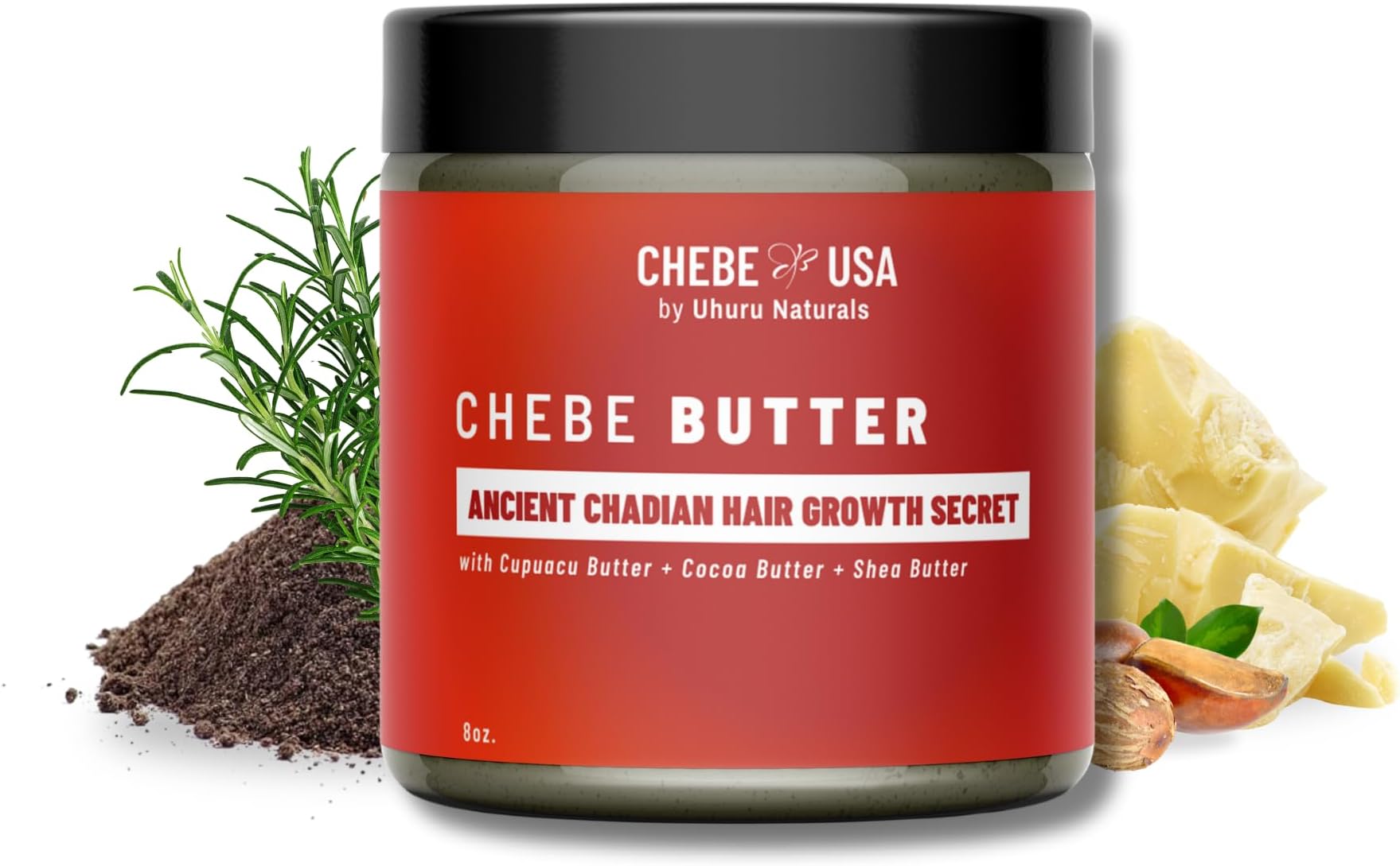 ChadianChebe™ Hair Growth Butter (8oz) | Authentic African Hair Butter from Chad for Thick, Long Hair | Herbal Moisture & Breakage Repair Cream
