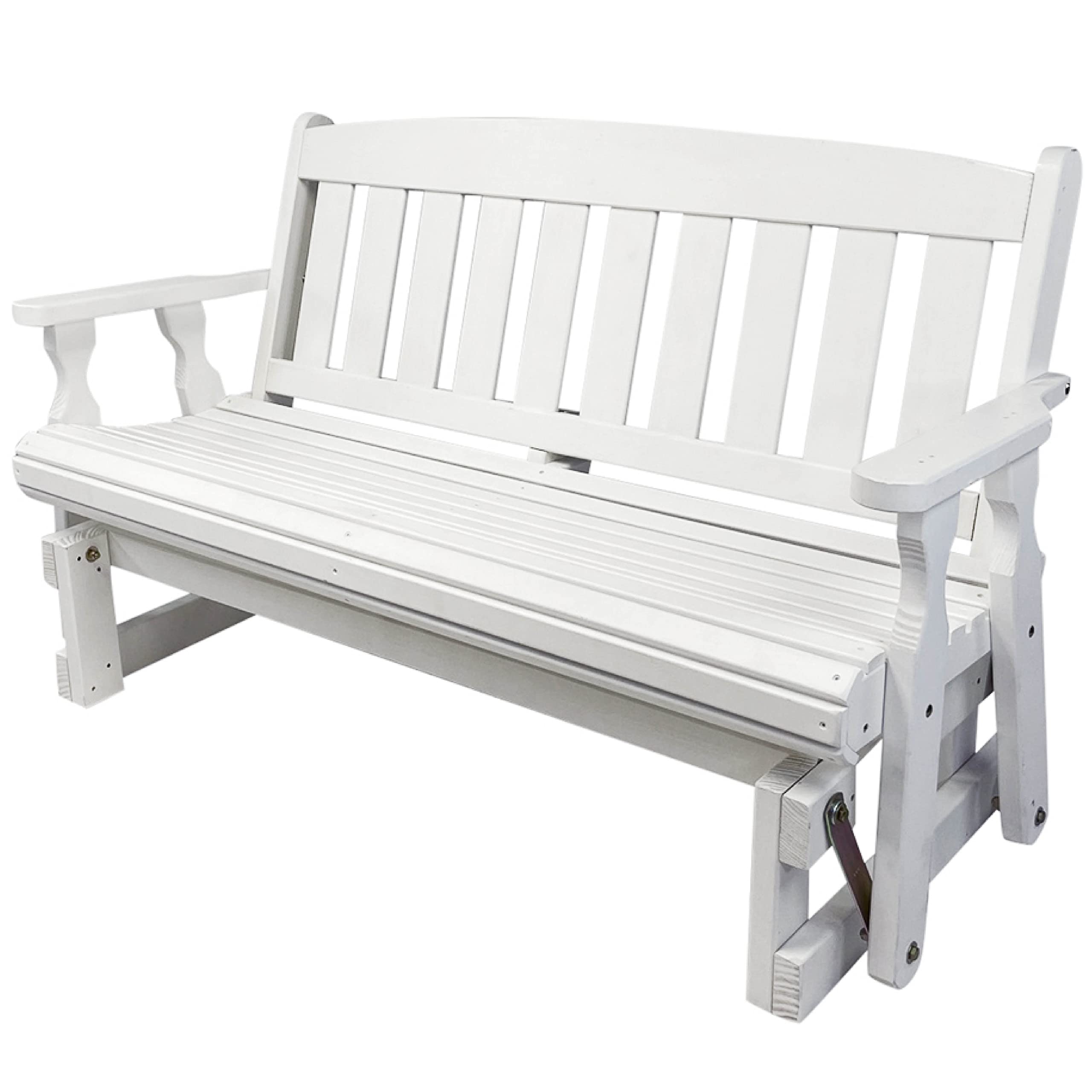 Amish Casual Heavy Duty 800 Lb Mission Pressure Treated Porch Glider (4 Foot, Semi-Solid White Stain)