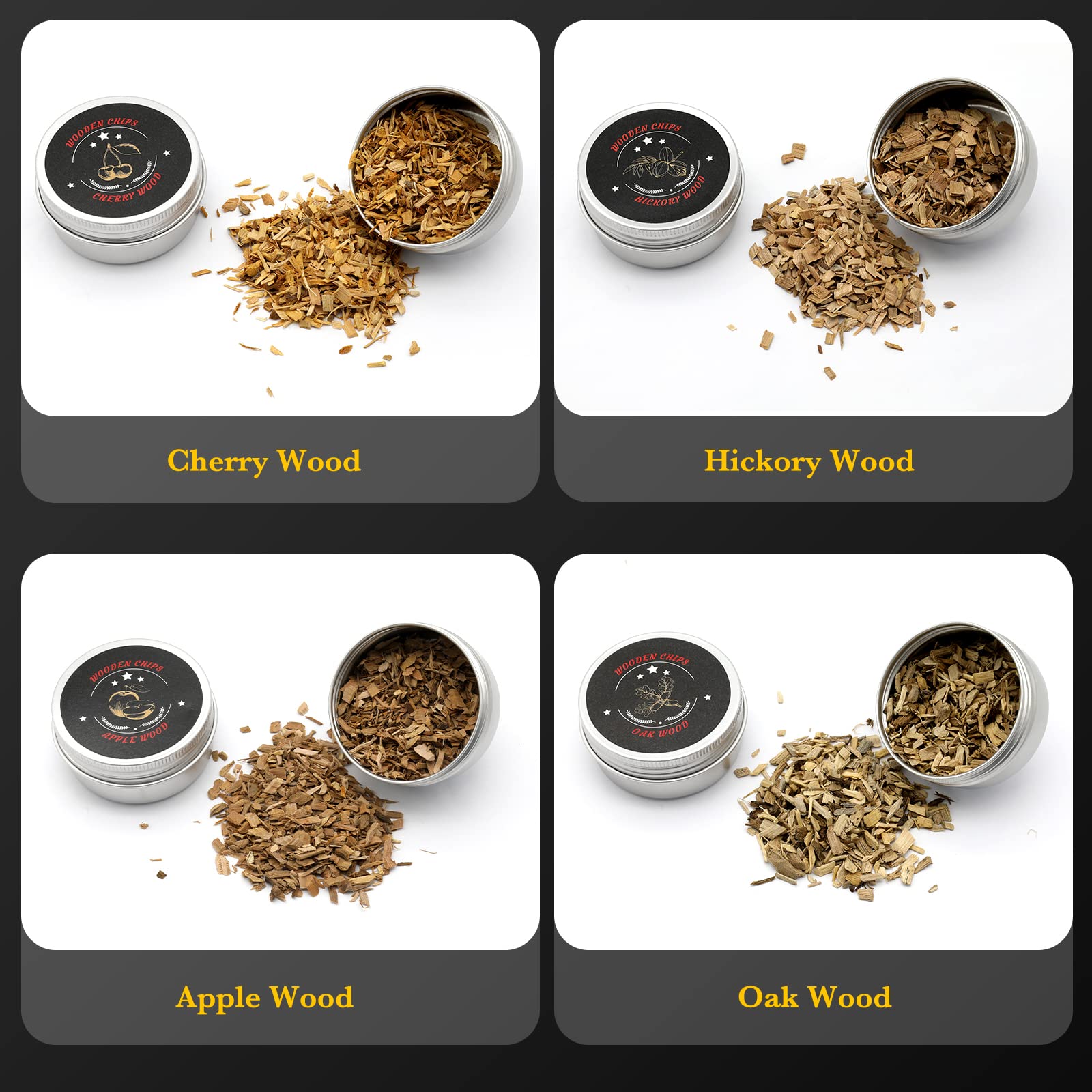 Kit de ahumador de cóctel con antorcha y chips de madera de 4 sabores, kit de ahumador de whisky  Ceramics para cócteles, whisky, bebidas, bourbon, regalos únicos para 6