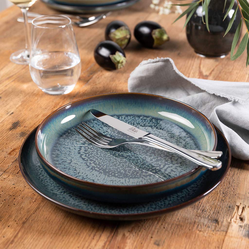 Villeroy & Boch Like. by Crafted Breeze 19-5167-2700 - Juego de platos hondos (6 unidades, 22 cm, esmalte reactivo), color azul grisáceo