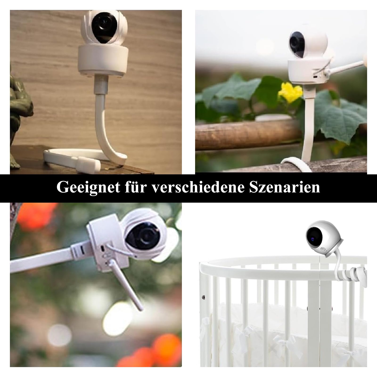 Raheem Supporto per baby monitor Tapo C200/C210/C211/C212/C220/C225, supporto per telecamera di sicurezza flessibile, Wi-Fi, telecamera IP per cameretta dei bambini, bordi per culla, baby monitor