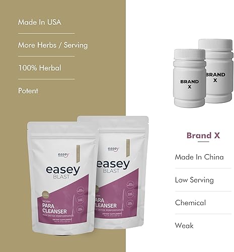 Miniatura 3 de Easey Blast Para-Cleanse, suplemento de salud intestinal de 10 días con semillas de calabaza, ajenjo, nogal negro, ajo y más, 8 onzas en polvo