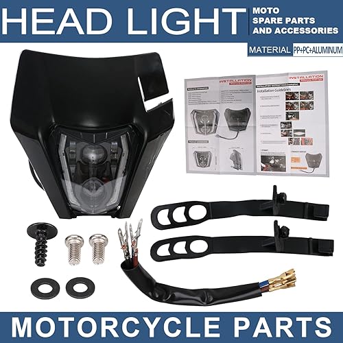 Vista 30 de CHANGCHENG Faro delantero LED universal de 66 W, 3000 lúmenes, para la mayoría de los scooters de Pit Bike de 66 W, 3000 lúmenes, color naranja