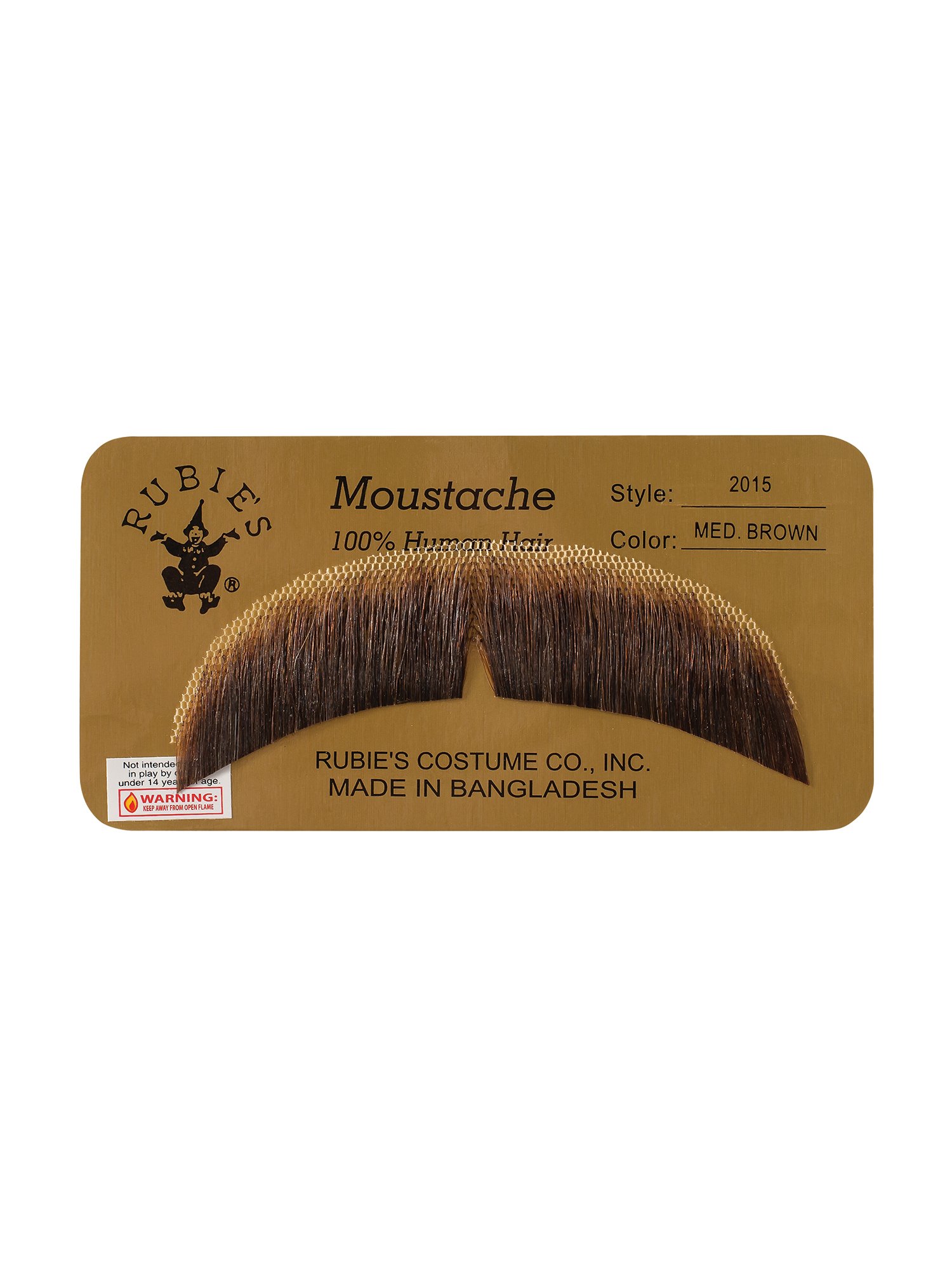 Rubies Basic Character Mustache Human Hair, Light Brown