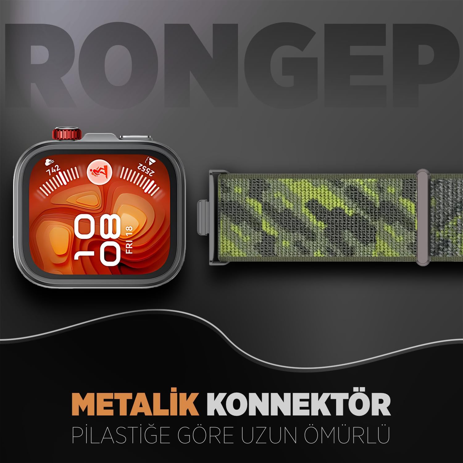 Rongep [Sport Loop] Huawei Watch Fit 5/Fit 5 Pro/Fit 4/Fit 4 Pro/Fit 3 ile Uyumlu Kumaş Kordon Yumuşak ve Konforlu Fit5 Kordonu Cırt Cırtlı Nefes Alabilen Terletmeyen Fit 5 Pro Kordon