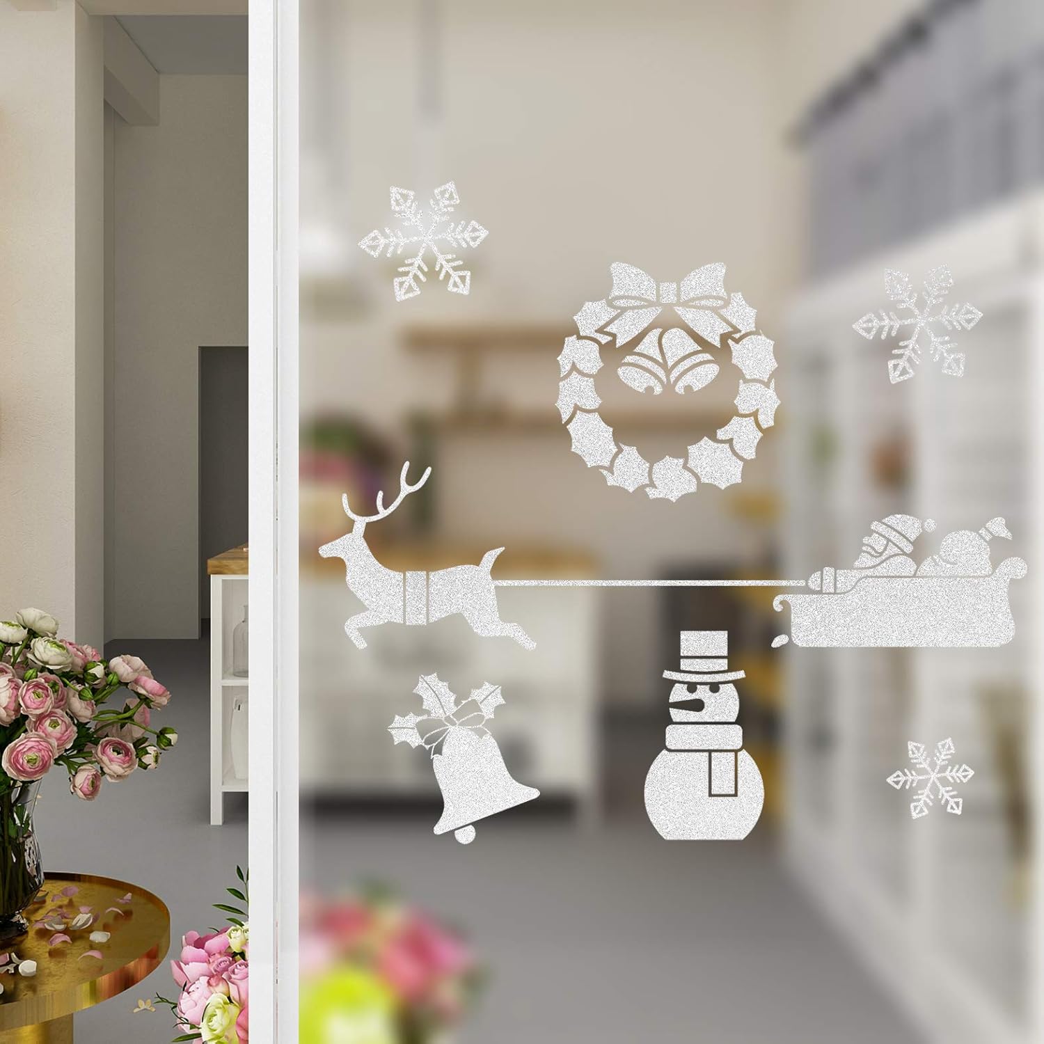 VEELIKE Silver Glitter Vinyl Contact Paper Self Adhesive Sparkly Wallpaper Stick and Peel Glittery Bling Wall Paper Cover Decorative for Bedroom Kitchen Cabinet Dresser Drawer Box Wrapping 15.7"×354"