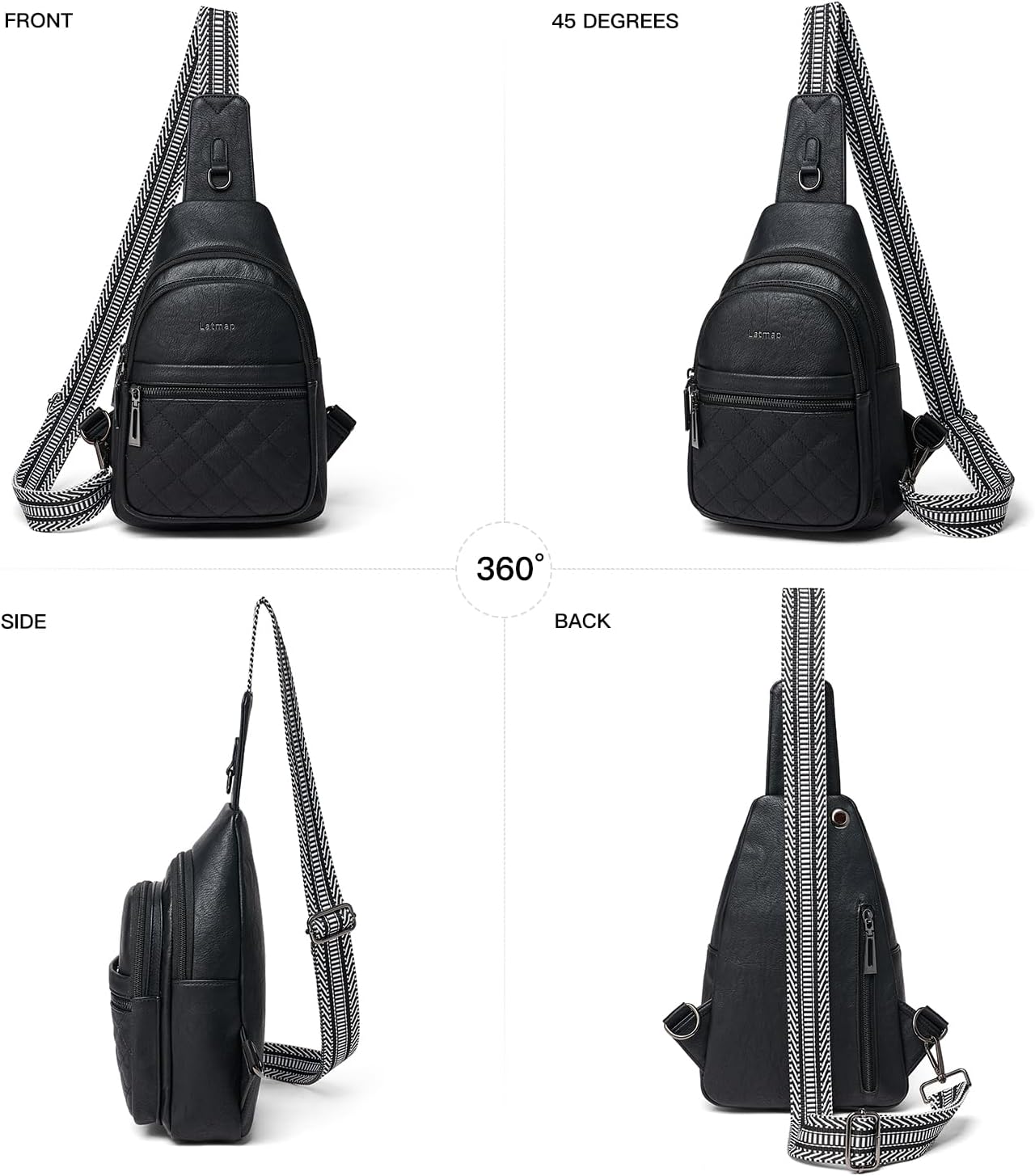 Sling Bag For Women Fanny Pack Crossbody Travel Shoulder Belt Bags Tote Backpack Purse Faux Leather - Image 8