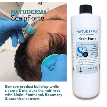 Scalpforte Hair and Scalp Tonic with Biotin & Panthenol for Thicker-Looking Hair, Serum for Hydrodermabrasion Machine to Cleanse, Hydrate and Moisturize the Scalp (16 Oz)