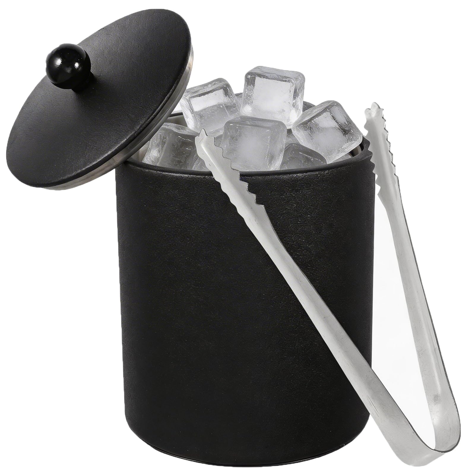 DOITOOL Cubo de hielo de acero inoxidable con aislamiento de doble pared para botella de cerveza, enfriador de bebidas para fiesta, cóctel, bar, color negro