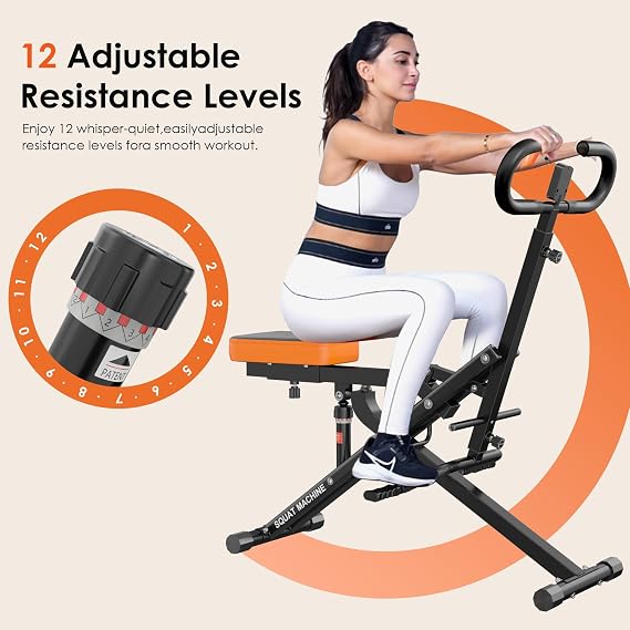 Soges Squat Machine Heavy Duty Assisted for Home Gym, Squat Rowing Machine with Adjustable Resistance and Optional Full Motion,Squat Assist Trainer for Glutes & Legs Workout