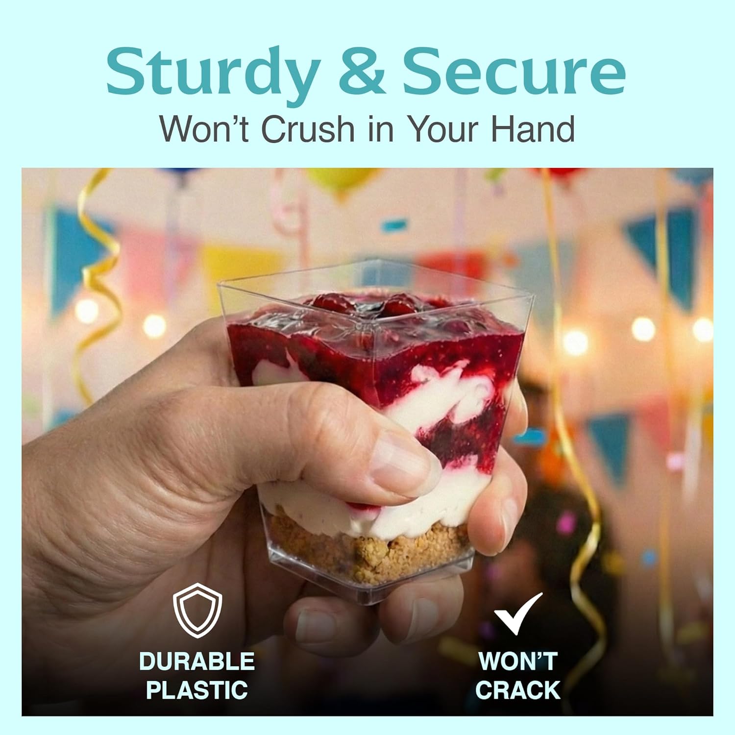 200 Pack 5 oz Plastic Dessert Cups with Spoons, Banana Pudding Cups with Spoons Mini Dessert Shooters for Party Individual Yogurt Parfait Jello Fruit Trifle
