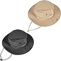 Vista 29 de Sombreros de sol para hombres y mujeres, sombrero de cubo UPF 50+, sombrero Boonie plegable, protección UV, senderismo, playa, pesca, safari