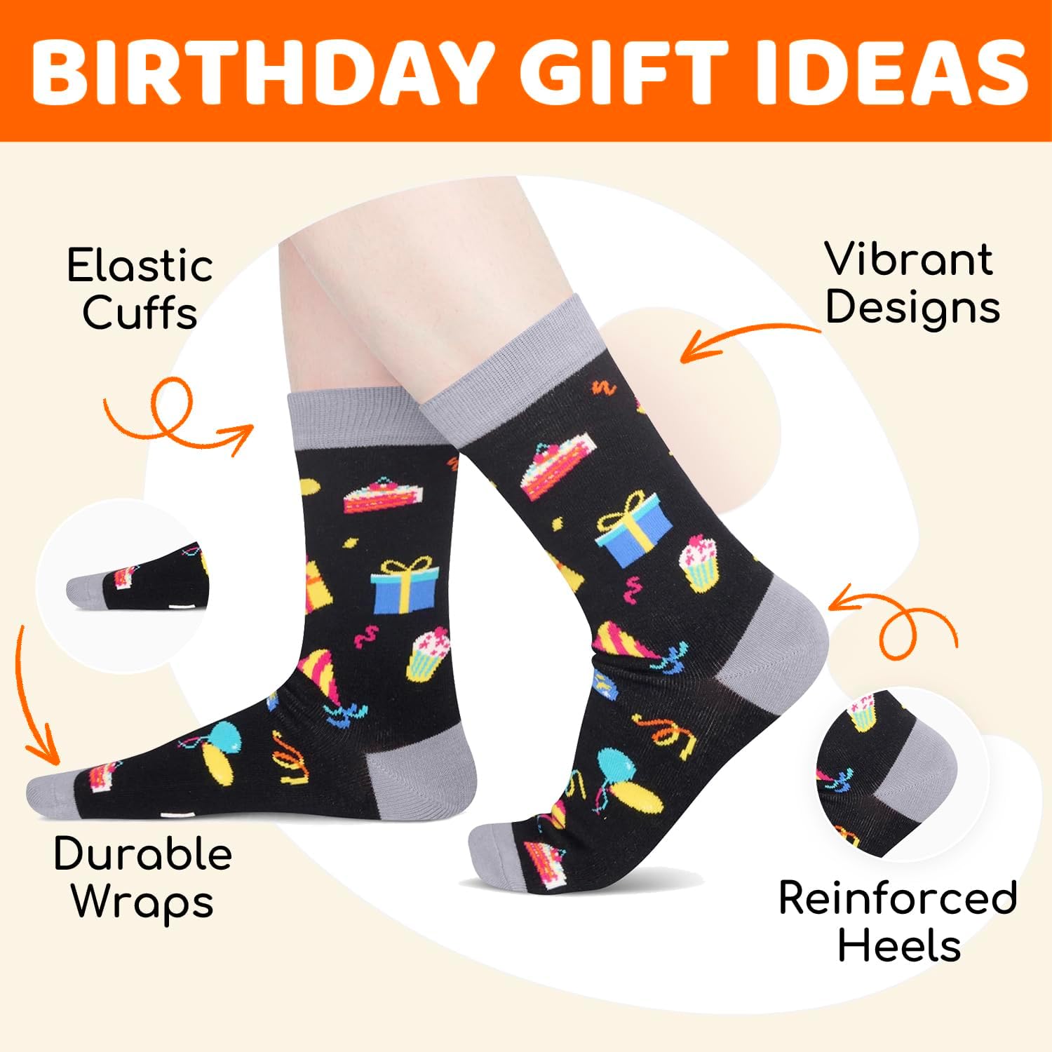 Zmart Birthday Gifts for Adults - Funny Bday Sock for 35th 45th 50th Year Old Woman Man - Image 3