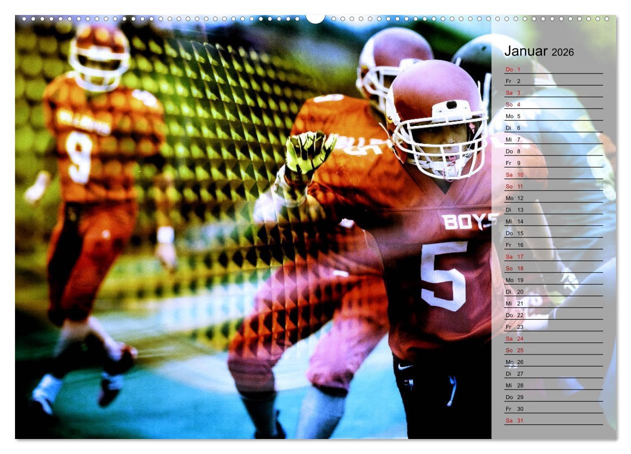HEROES - American Football (hochwertiger Premium Wandkalender 2026 DIN A2 quer), Kunstdruck in Hochglanz: Fantastische Bildkompositionen dynamischer Actionszenen vom Football Field (CALVENDO Sport)