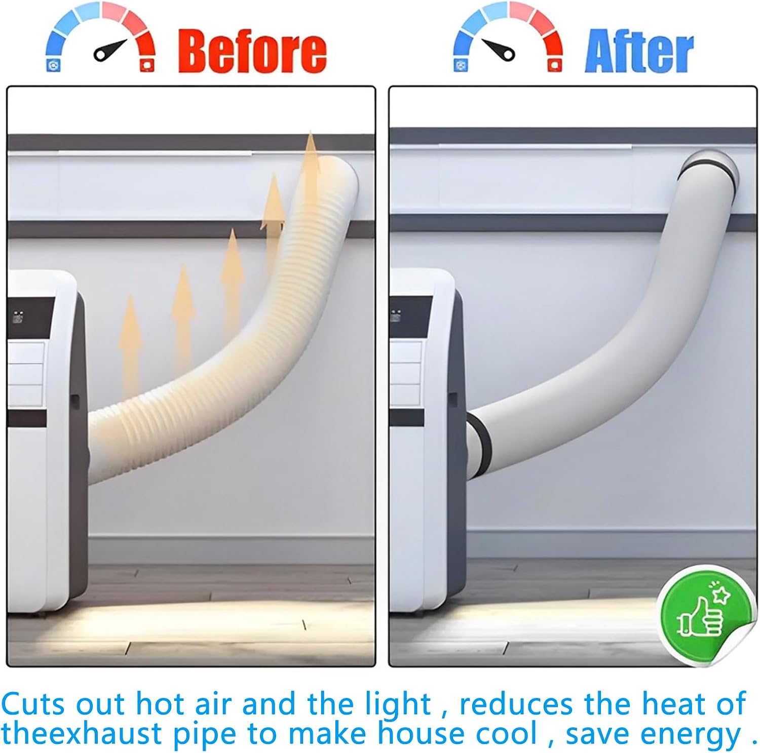 Air Conditioner Hose Protection Cover, Insulated Air Conditioner Hose Cover Wrap, Portable AC Hose Cover Washable Air Conditioner Duct Hose Vent Insulation Sleeve for Most 5" to 5.9" Exhaust