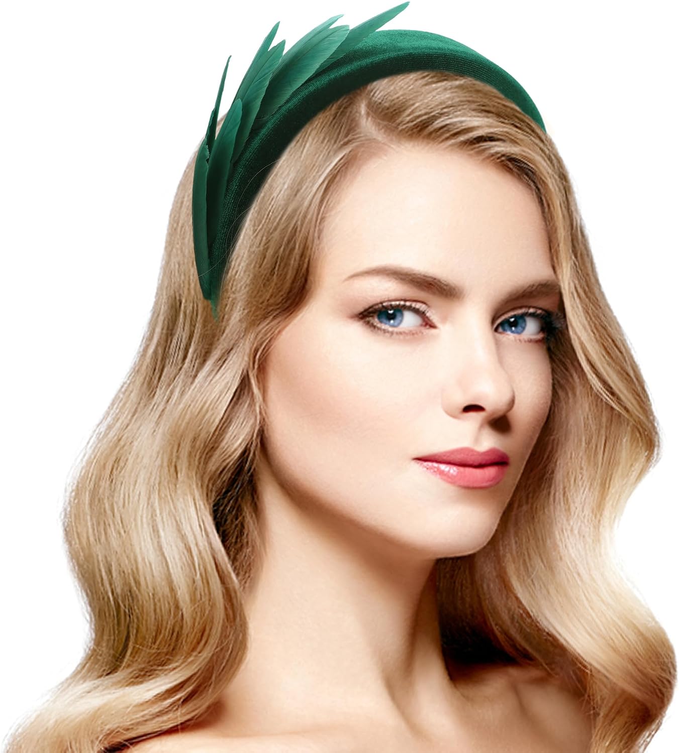 Zinniday Fashion Vintage Feather Headband - 1920s Headband Hat Cocktail Wedding Tea Party Headpiece for Women Girl