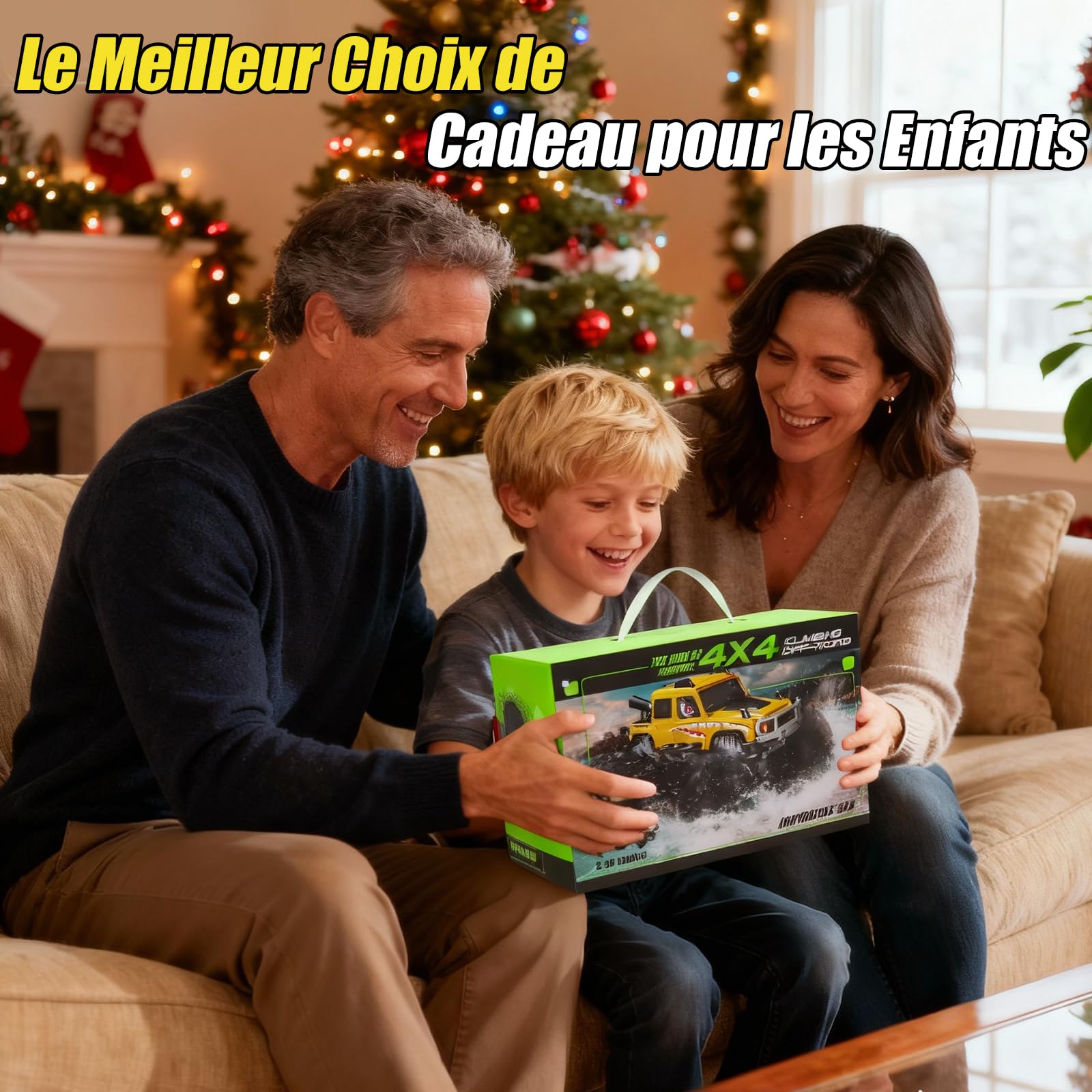 Voiture Télécommandée Tout Terrain Amphibie, 4WD Voiture Stunt Tout-Terrain 360°Rotation Étanche Double Côté Monster Truck Jouet Enfant 6-12 Ans pour Sable, Eau, Jardin(Bleu)